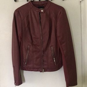 Vegan Leather double Plum Jacket